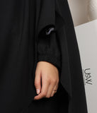 A-Linie Abaya Jazz (Option: XXL Hijab) - Schwarz