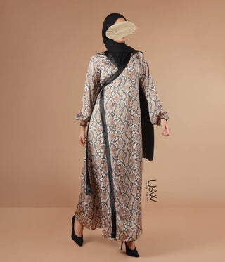 Maxi Dress Open Front - Snake