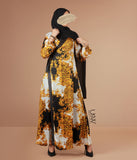 Maxi Dress Open Front - Gold Barok