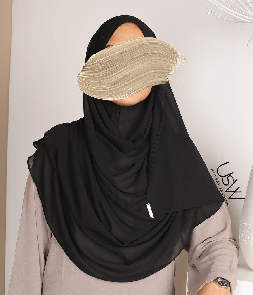 Full Instant Hijaab XL - Black