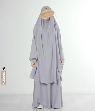 2 قطعة Jilbab Lycra Polsjeslht Gray