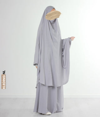 2 قطعة Jilbab Lycra Polsjeslht Gray