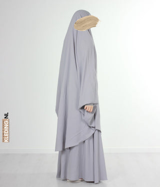 2 قطعة Jilbab Lycra Polsjeslht Gray