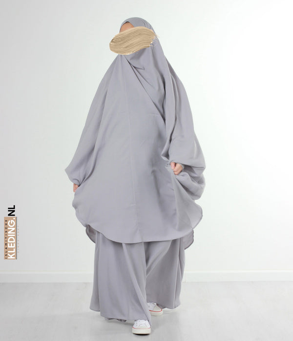 Armbånd Jilbab Lycra TIE-BACK 2 stk - Gris Clair