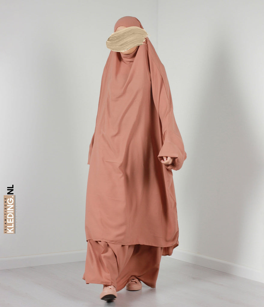 2-Delige  TIE- BACK Jilbab Elast. Polsjes - Melba