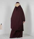 Jilbab Elast 2 Pieces TIE-BACK. Poignets - Violet Foncé