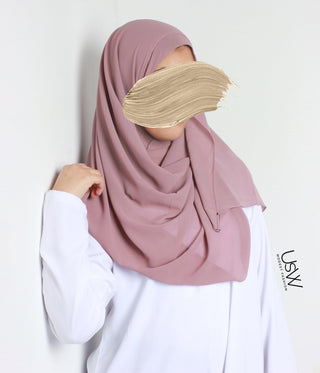 Vollständiger Instant-Hijab - Braune Rose