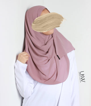 Vollständiger Instant-Hijab - Braune Rose