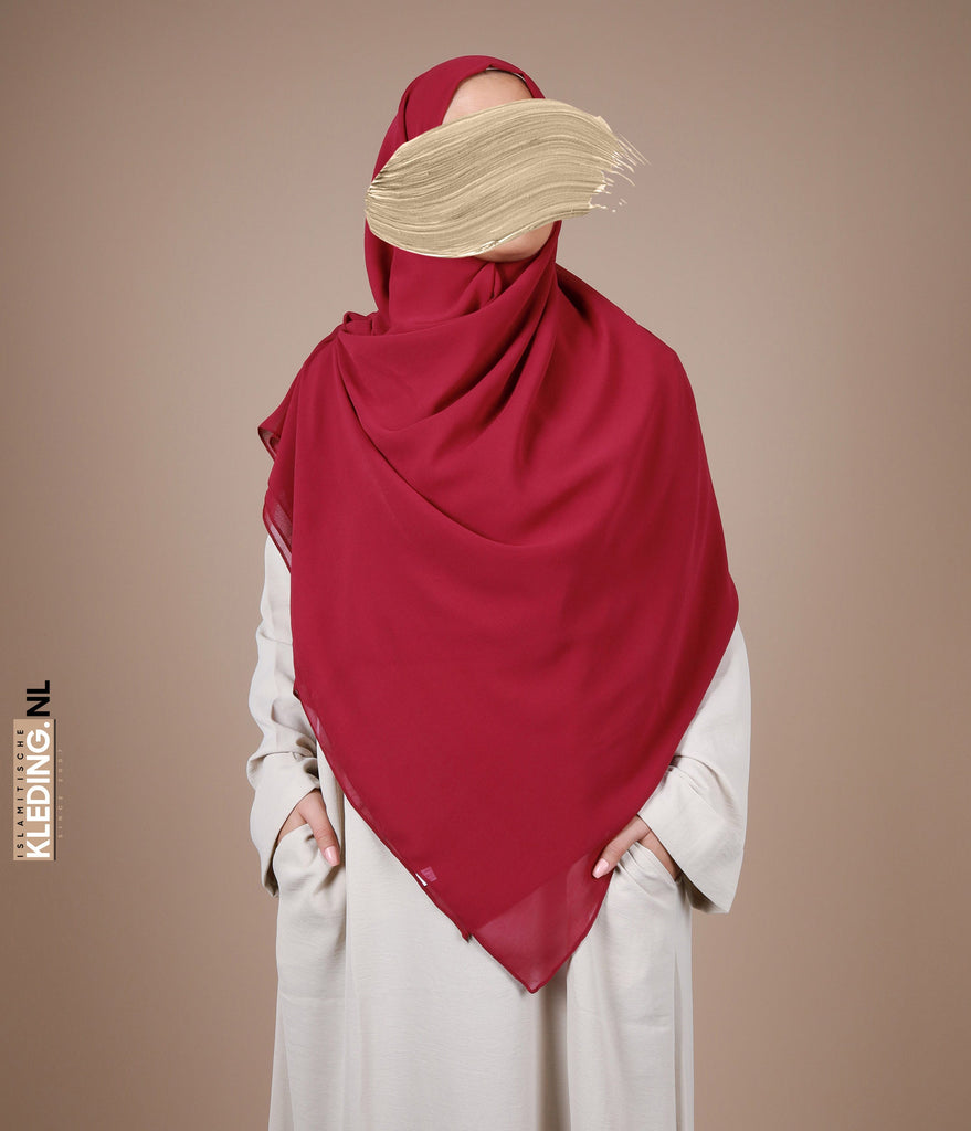 Hijab 150 cm firkantet vin