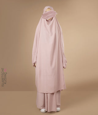 2-Delige TIE-BACK Jilbab Elast. Polsjes- Pale Pink