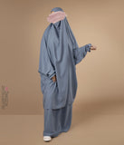 Jilbab Elast 2 Pièces TIE-BACK. Bracelets - Bleu Jeans