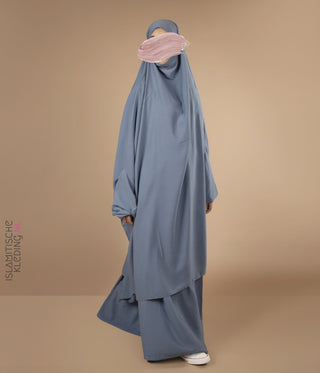 Jilbab Elast 2 Pièces TIE-BACK. Bracelets - Bleu Jeans