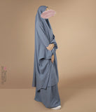 Jilbab Elast 2 Pièces TIE-BACK. Bracelets - Bleu Jeans