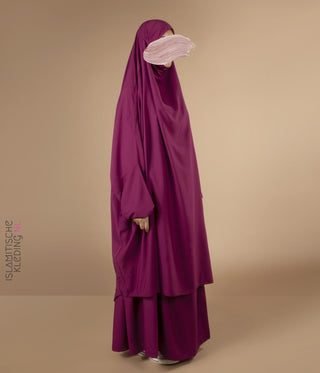 Jilbab Elast 2 Pièces TIE-BACK. Bracelets - Fuchsia foncé