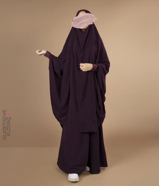 2 -piece Jilbab Lycra Polsjes - Dark Violet