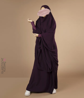 2 -piece Jilbab Lycra Polsjes - Dark Violet