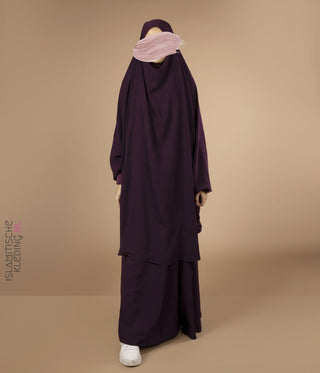 2 -piece Jilbab Lycra Polsjes - Dark Violet