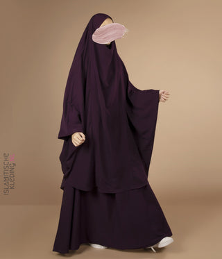 2 -piece Jilbab Lycra Polsjes - Dark Violet