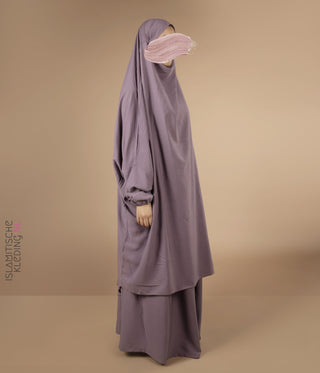 2-Delige  TIE-BACK  Jilbab Elast. Polsjes - Dusty Mauve