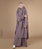 2-Delige  TIE-BACK  Jilbab Elast. Polsjes - Dusty Mauve