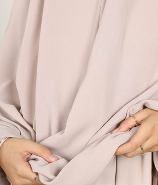 Heup Khimar Stretch Arrzha - Grey Cream